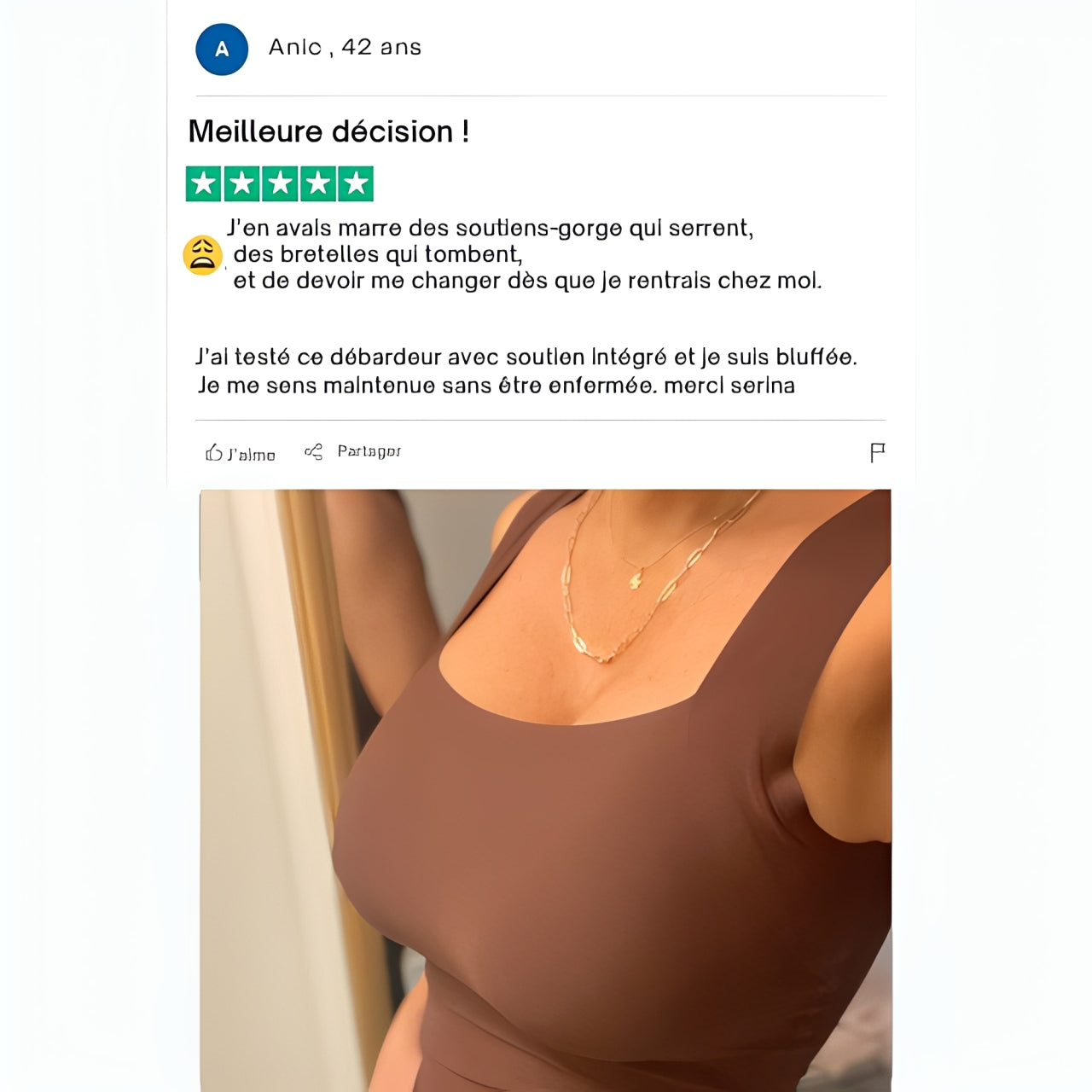 Débardeur confort avec maintien intégré serina